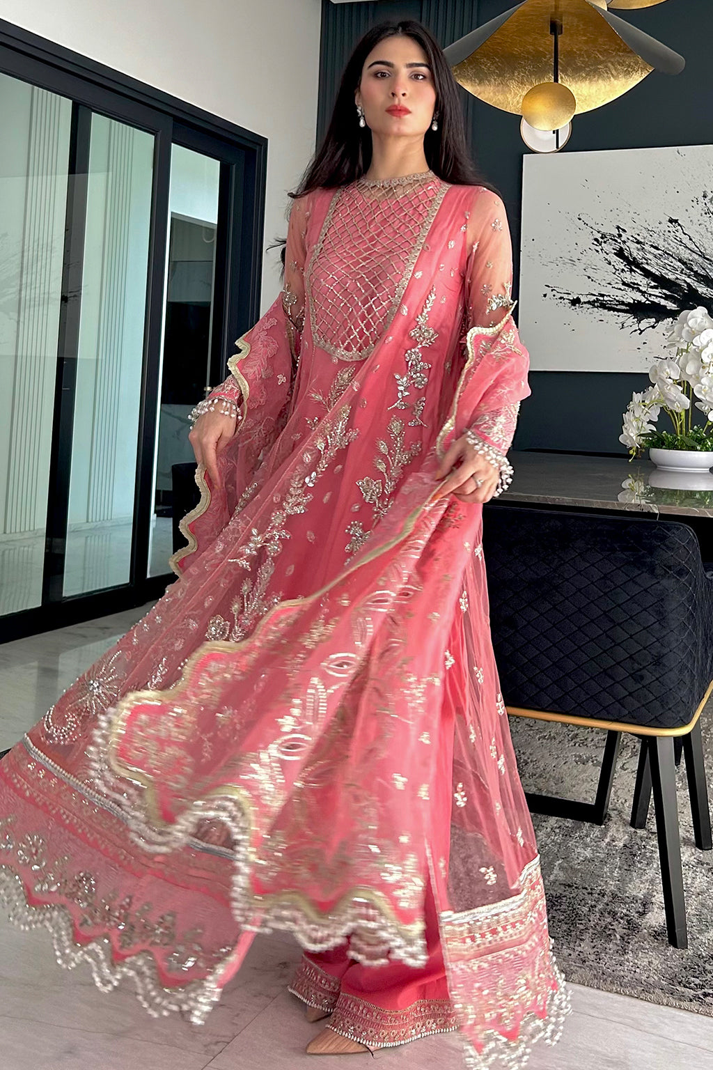 Fleurie By Meeral Unstitched 3 Piece Formals Collection'2025-Sandy