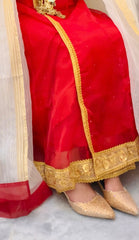 Urban Cut 3 Piece Laurex Embroidered Angrakha Suit- Linned