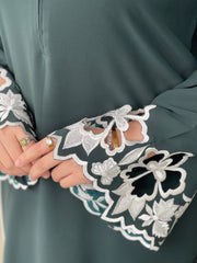 Manahils Stitched Co Ords Co-Ord Dark Green Embroidered
