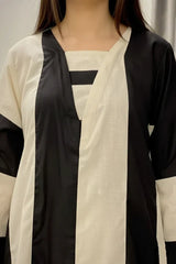 Urban Cut 2 Piece Cream  Black -Stitched Shirt -100% Cotton