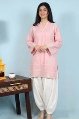 Urban Cut Stitched  Emb Co Ord Cotton Suit-C0293