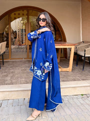Zaman By MNM Stitched 3 Piece Ramen Silk Collection'2025-Niva