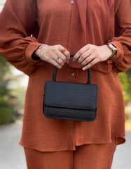 Fineur Handbag Croco - Black