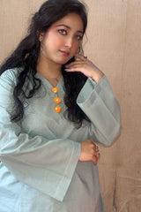 Urban Cut 2 Piece Cotton Solid and Printed Co- Ord Set with Farshi Shalwar