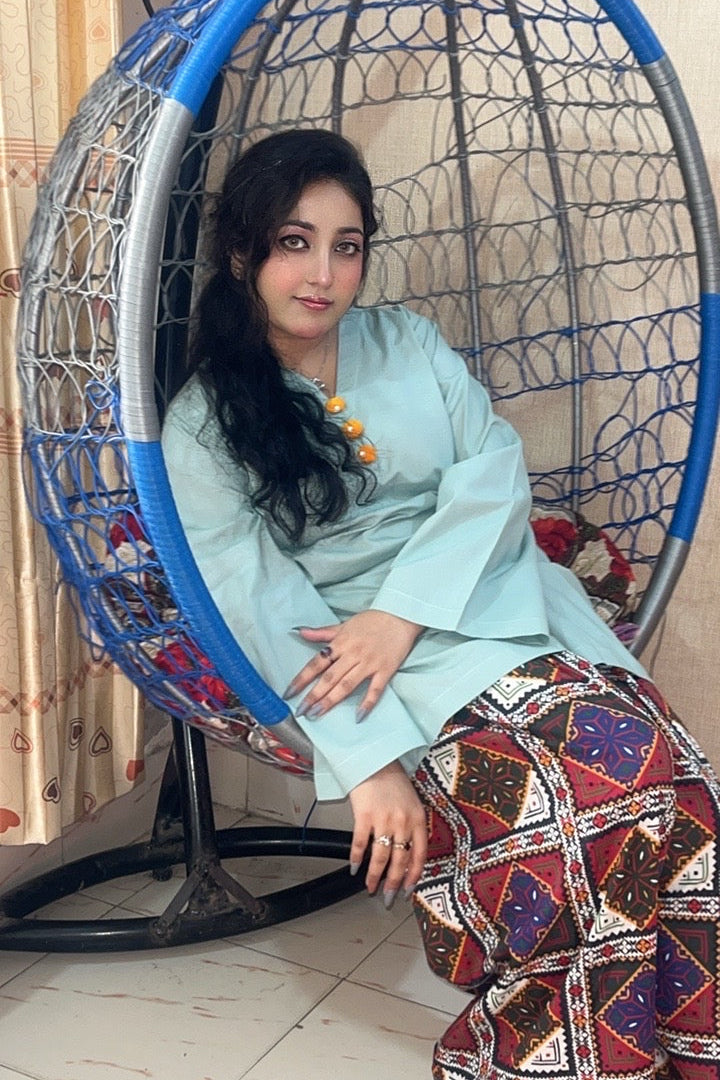 Urban Cut 2 Piece Cotton Solid and Printed Co- Ord Set with Farshi Shalwar