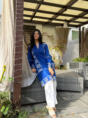 Urban Cut Stitched  Emb Co Ord Cotton Suit-C0292