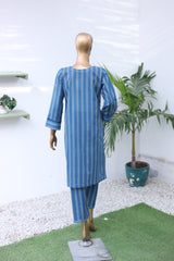 Suntex Stitched Co Ords Printed Lawn Suit-OS-2650-Royal Blue