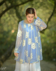 Urban Cut Embroidered Crinkle Chiffon Peplum Top â€“ Lined | Pure Chiffon