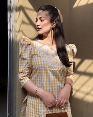 Urban Cut Stitched 2 Piece Cotton Embroidered Co- Ord Set with Farshi Salwar