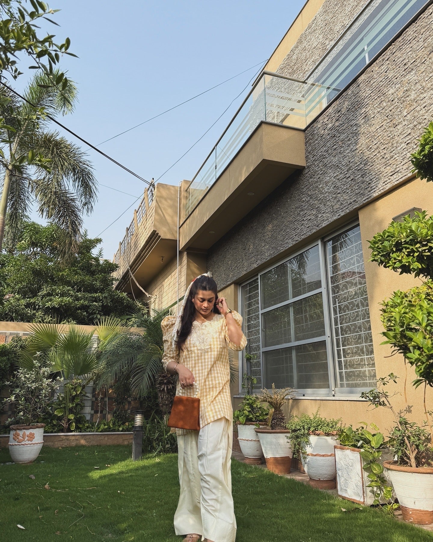 Urban Cut Stitched 2 Piece Cotton Embroidered Co- Ord Set with Farshi Salwar