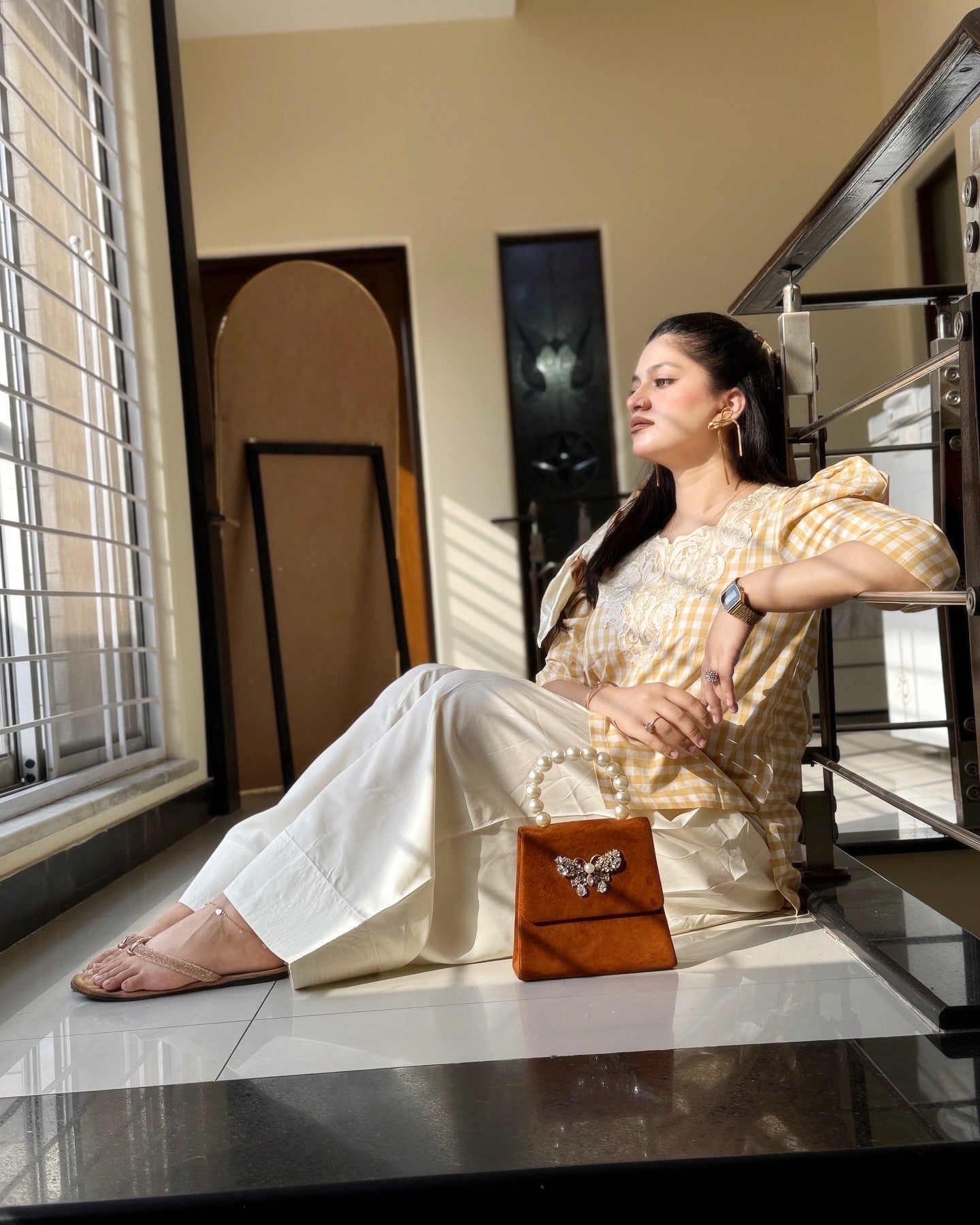 Urban Cut Stitched 2 Piece Cotton Embroidered Co- Ord Set with Farshi Salwar