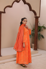 Madiha Gohar Stitched 3 Piece Eid Festive Suit-RANGREZ-Angrakha