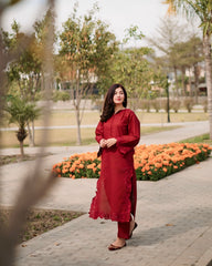 Tiraz Stitched 2 Piece Summer Suit-Kavish