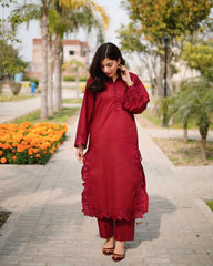 Tiraz Stitched 2 Piece Summer Suit-Kavish
