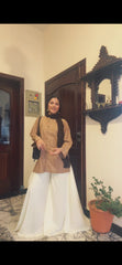 Urban Cut Mocha Cotton Shirt & Palazzo Co-Ord Set-C0306