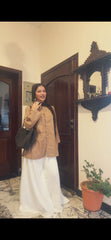 Urban Cut Mocha Cotton Shirt & Palazzo Co-Ord Set-C0306