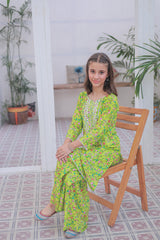 Khanak Kids Lemon And Green Gharara -KST 008