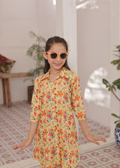 Khanak Stitched Kids-Pastel Cream 2pcs Printed Style Suit-KST 047
