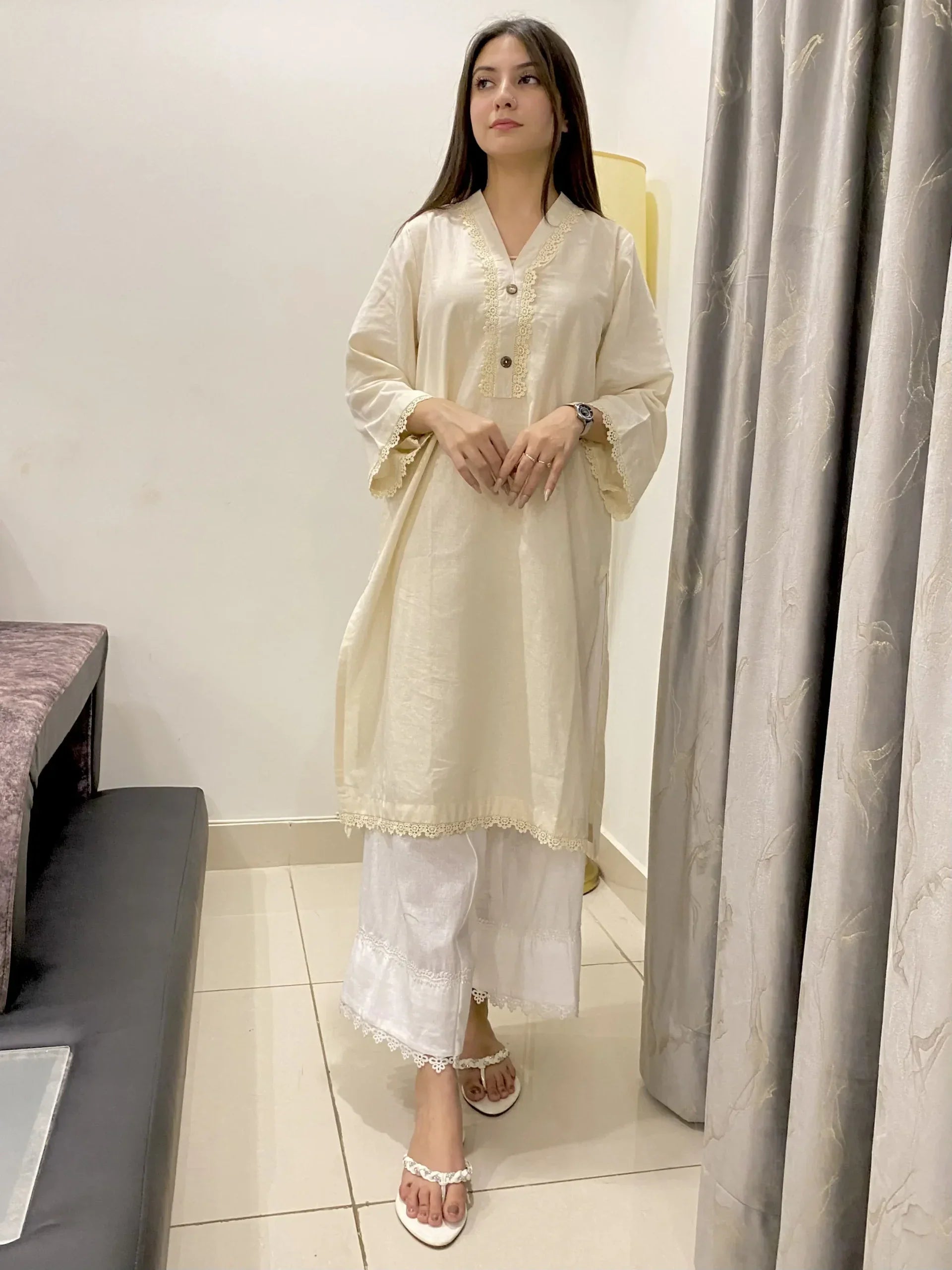 Urban Cut Comfortable & Trendy Cotton Embellished Kurta 1 Piece