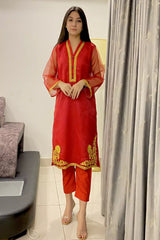 Urban Cut Embroidered Laurex Work Stitched Suit Linned 2 Piece