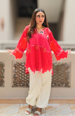 Urban Cut Printed Cotton 2-Piece Co-Ord Set with Balloon Shalwar-C0288