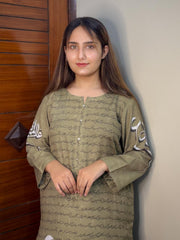 Tng By Md Stitched Collection-Ain se Iqbal | 2 Piece | Olive