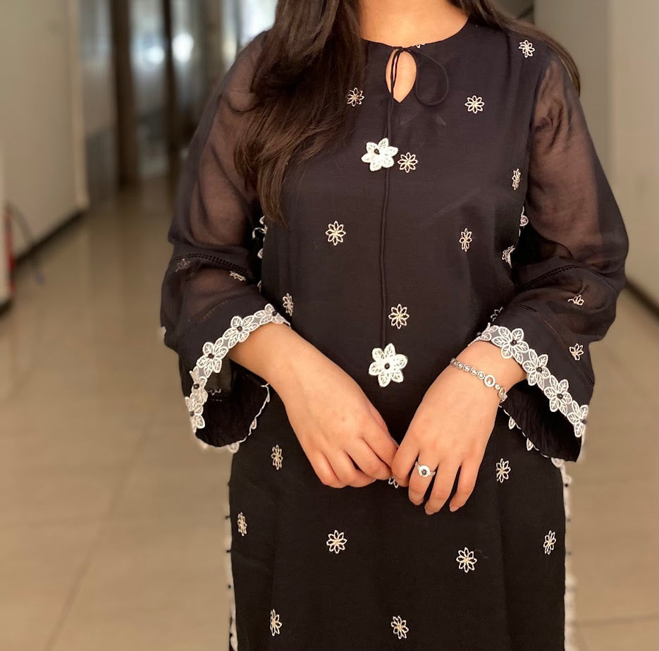 Urban Cut 2 Piece Chikankaari Embroidered Suit  ( linned)