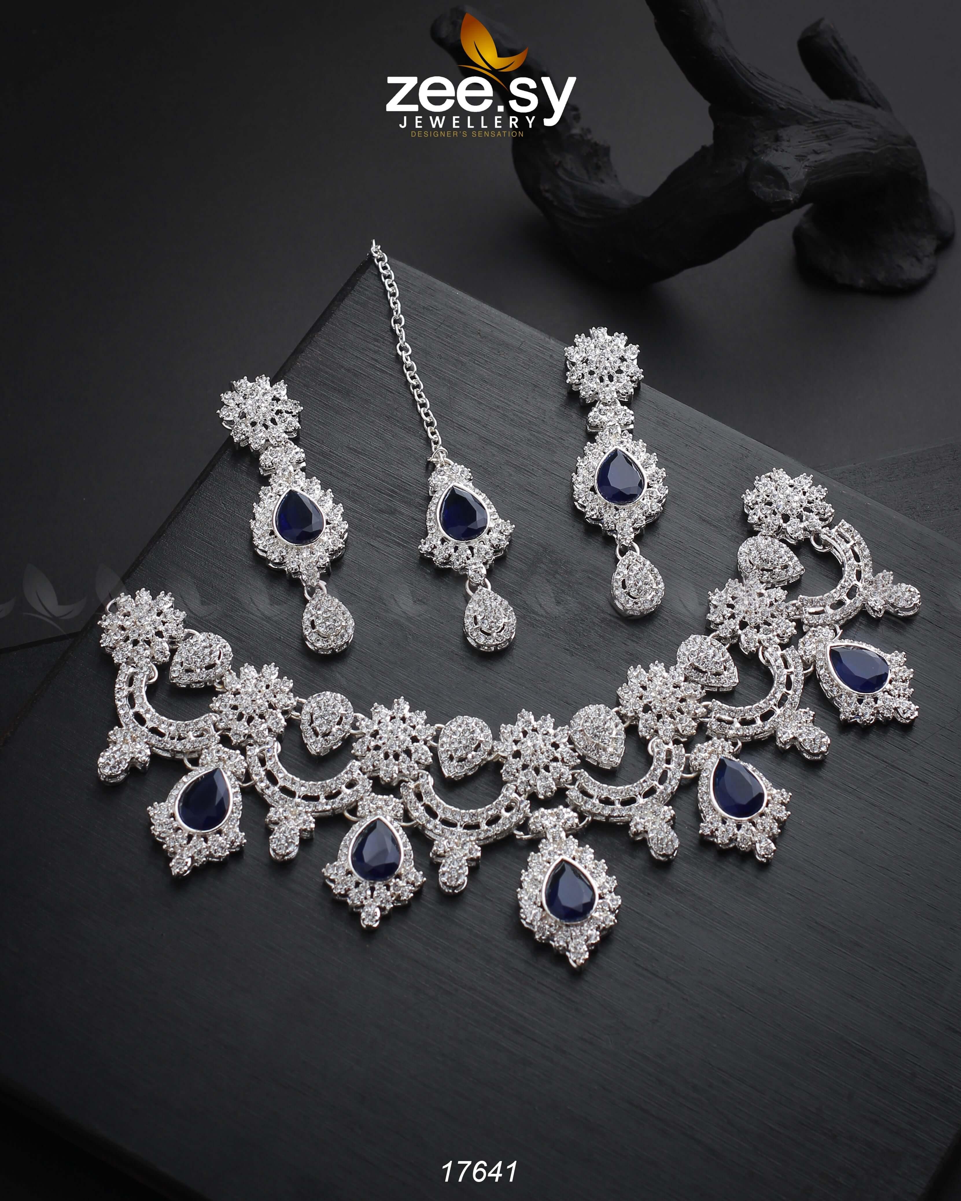 Aether Necklace Silver Blue - Zeesy Jewellery