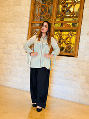 Urban Cut 2 Piece Embroidered Paper Cotton Co-Ord Set-UC|2P|C0301