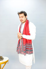 Tng By Md-Ajrak Mosaic Stole | Redish | Men