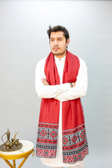 Tng By Md-Ajrak Mosaic Odhni | Redish | Men