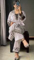 Urban Cut 2 Piece Cotton Embroidred Suit
