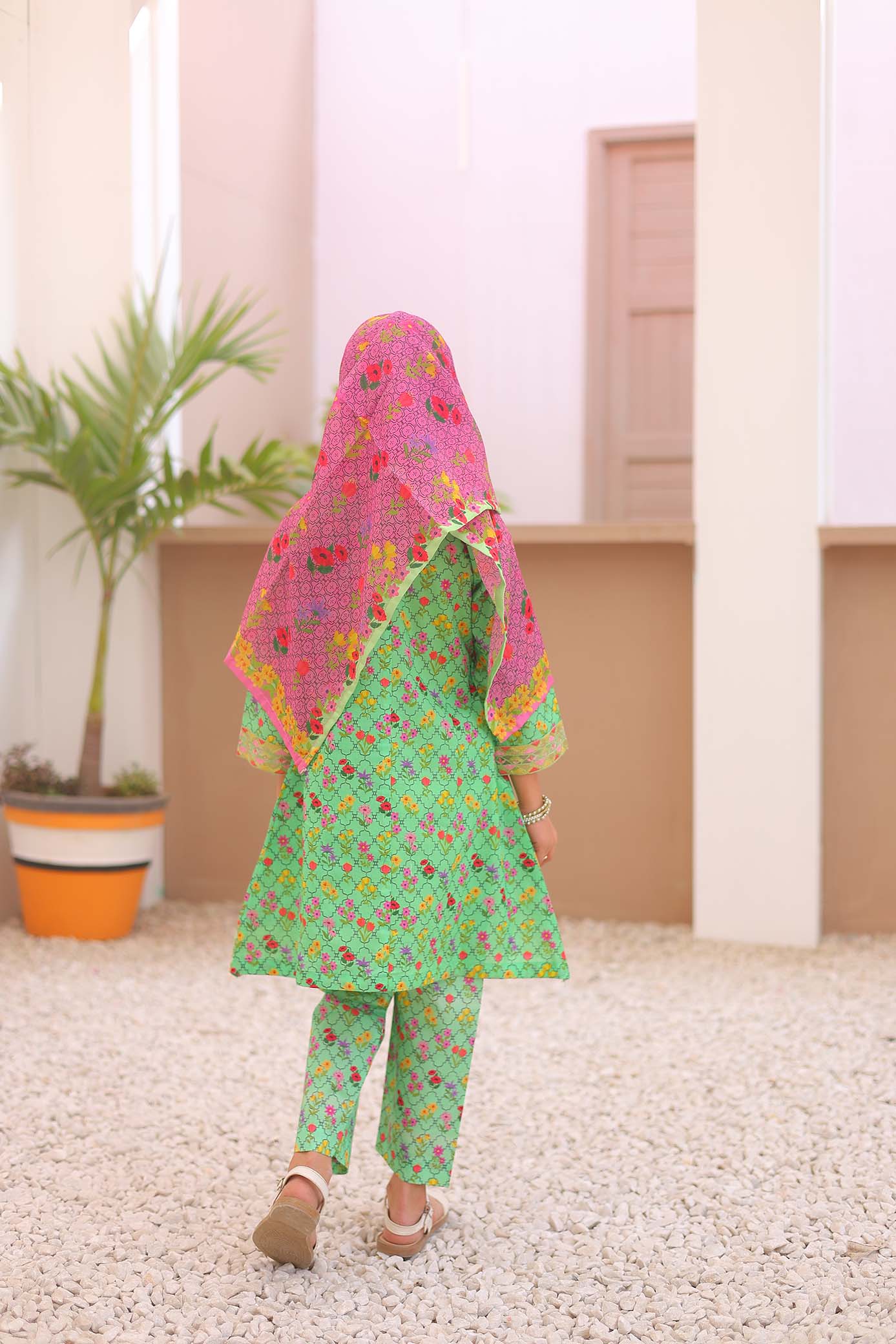 Girl embroidered stitched Kurta suits