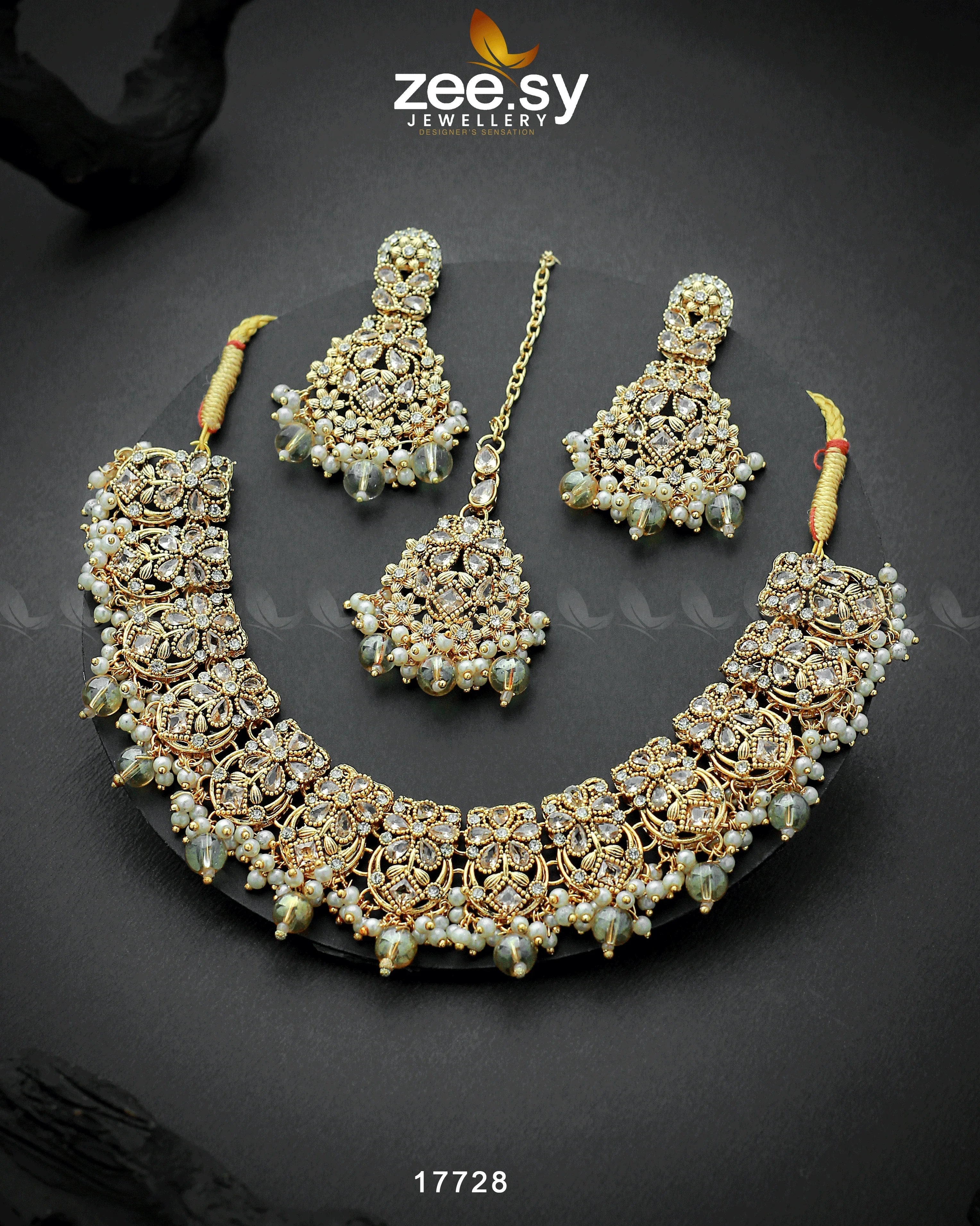 Amaryllis Necklace Champagne - Zeesy Jewellery