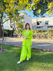 Urban Cut 2 Piece Lawn Embellished  Co- Ord Set with Farshi Shalwar
