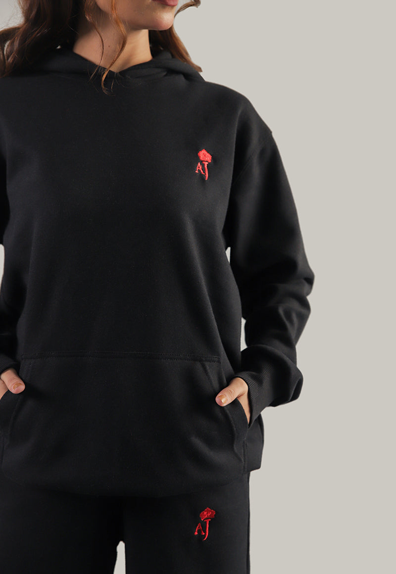 Asim Jofa  Western Essentials Ajwet-01 Unisex Black Hoodie 1 Pc