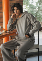 Asim Jofa  Western Essentials Ajwet-03 Unisex Grey Hoodie 1 Pc