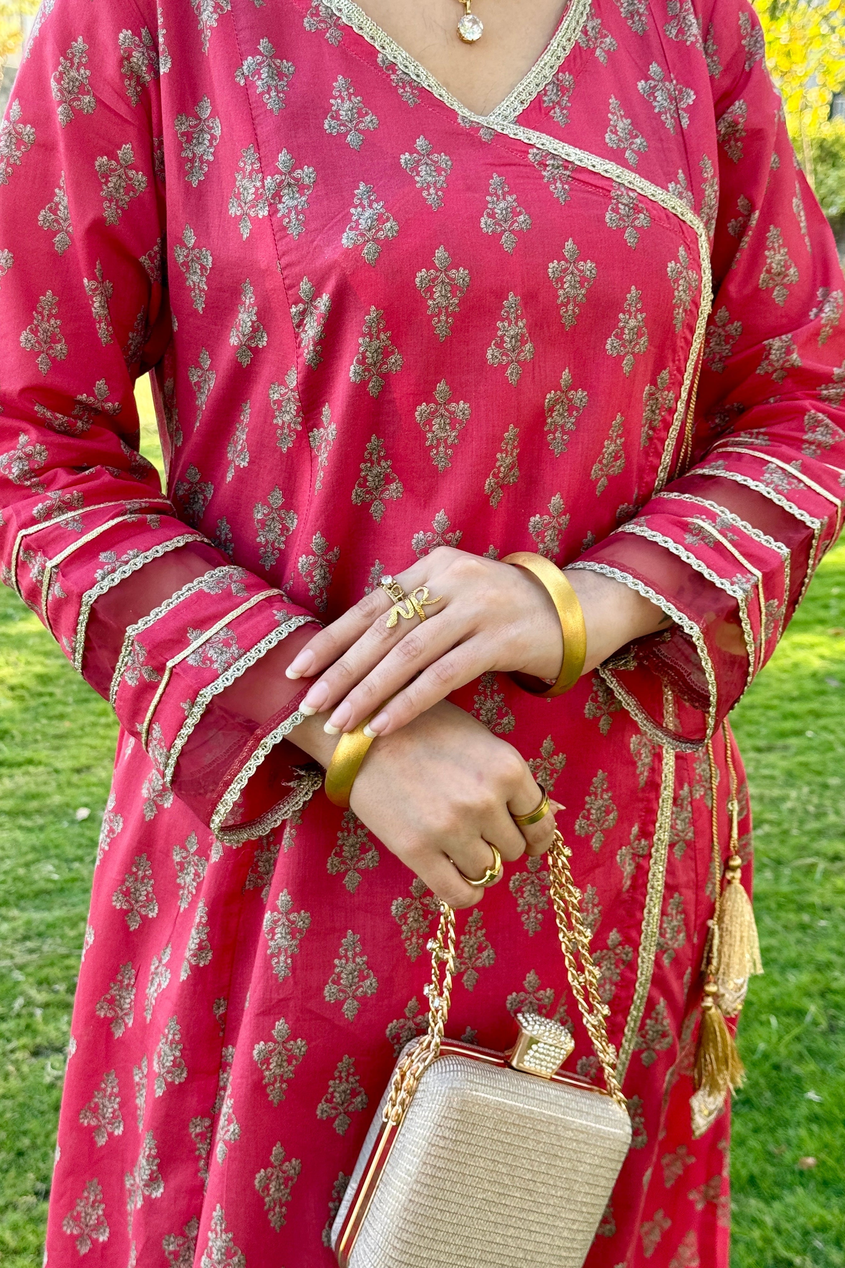 Urban Cut 2 Piece Cotton Printed  Angrakha Suit