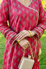 Urban Cut 2 Piece Cotton Printed  Angrakha Suit