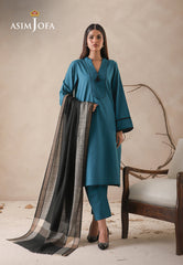 Asim Jofa Shawl Ajhs-05 Striped Border Stole 1 Pc