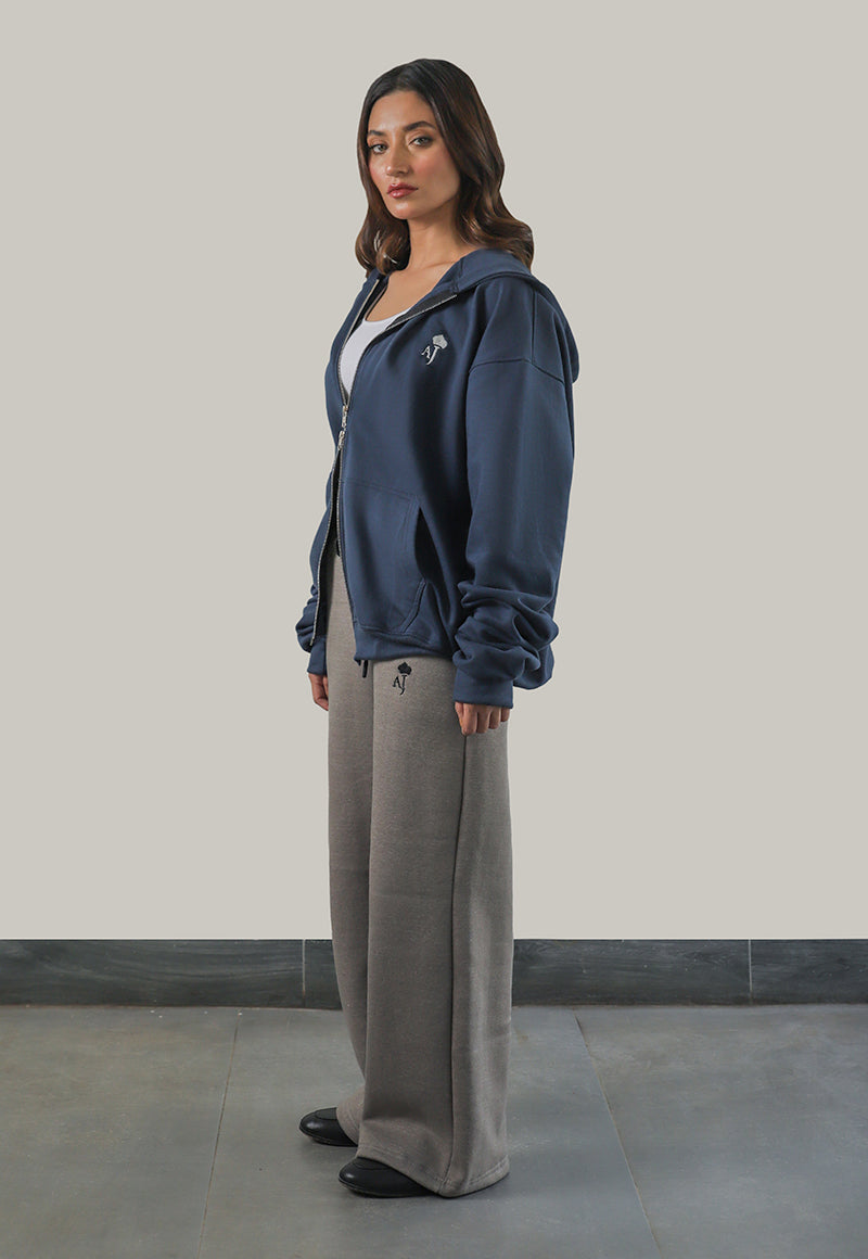 Asim Jofa  Western Essentials Ajwet-04 Unisex Double Zipper Hoodie 1 Pc