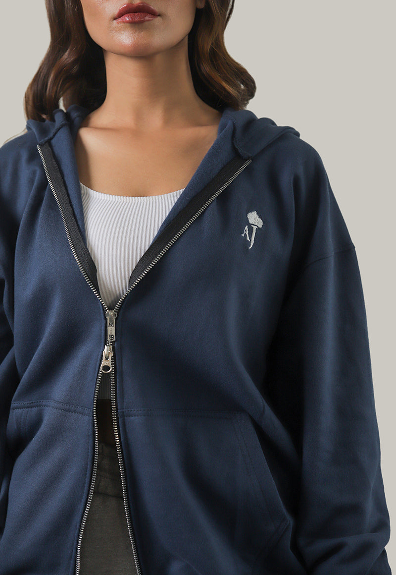 Asim Jofa  Western Essentials Ajwet-04 Unisex Double Zipper Hoodie 1 Pc