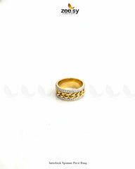 Interlock Spinner Pavé Ring - Zeesy Jewellery