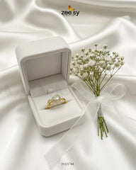 Intricate Adjustable Teardrop Ring Golden - Zeesy Jewellery