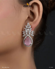 Ivy Earrings Silver Mint Pink - Zeesy Jewellery