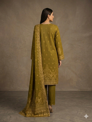 Abeera Exclusive Stitched 3 Piece Summer Jacquard Suit-J-10
