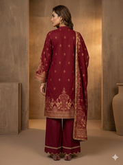 Abeera Exclusive Stitched 3 Piece Summer Jacquard Suit-J-06