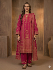 Abeera Exclusive Stitched 3 Piece Summer Jacquard Suit-J-01