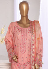 Bin Saeed Stitched 3 Piece Luxury Jacquard Suit-JAQ-2573 PEACH