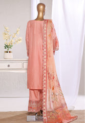 Bin Saeed Stitched 3 Piece Luxury Jacquard Suit-JAQ-2573 PEACH